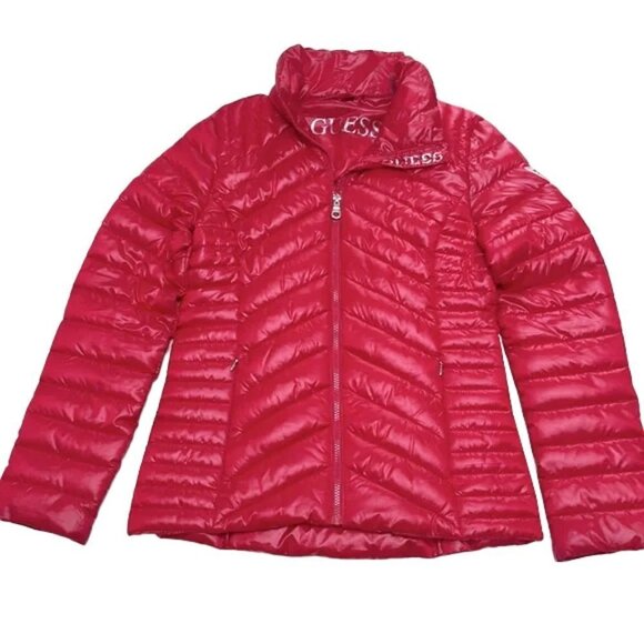 🆕 $150 GUESS Vibrant Red Lightweight Jacket Size S - Picture 1 of 7
